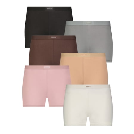 Reebok Women's Underwear Sport Soft Boyshort Panties, 6-Pack Sizes XS-3XL