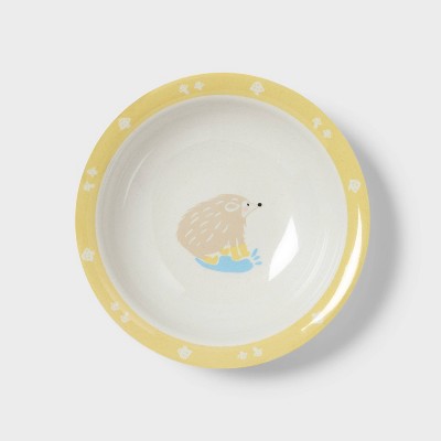 17.5 fl oz Figural Hedgehog Dinner Bowl Yellow - Pillowfort™