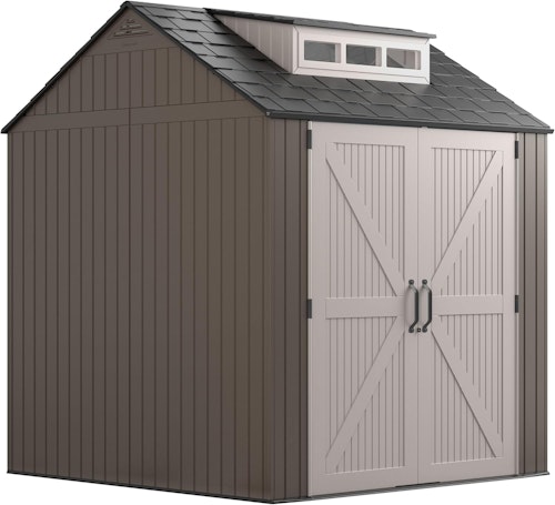 Rubbermaid 7x7ft Large Resin Outdoor Storage Shed w/ Floor