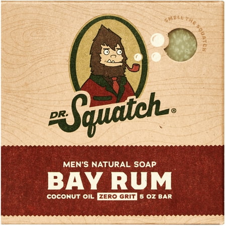 Dr. Squatch Men's Soap, Natural Bar Soap for Men, Bay Rum, 5 oz