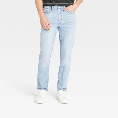 Men's Slim Fit Jeans - Goodfellow & Co™ Light Blue 32x30: Mid Rise, Stretch Denim, Breathable Fabric