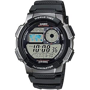 Men's Casio AE1000W 45mm Digital Resin Watch (Black) $24