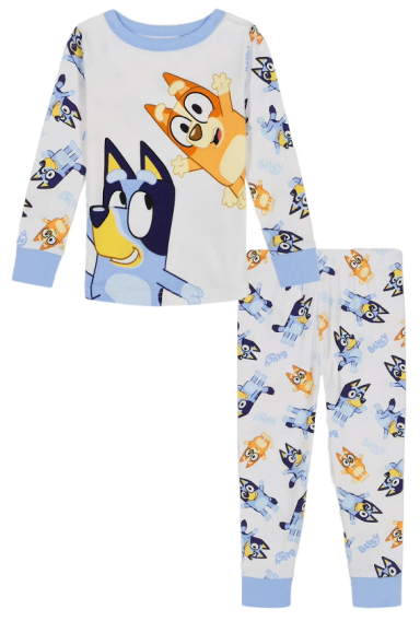 2-Piece Bluey Long Sleeve Shirt and Pants Pajama Set Walmart