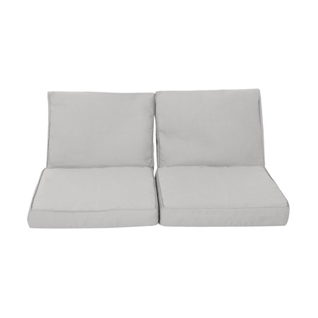 Terry Outdoor Loveseat Cushions, Silver