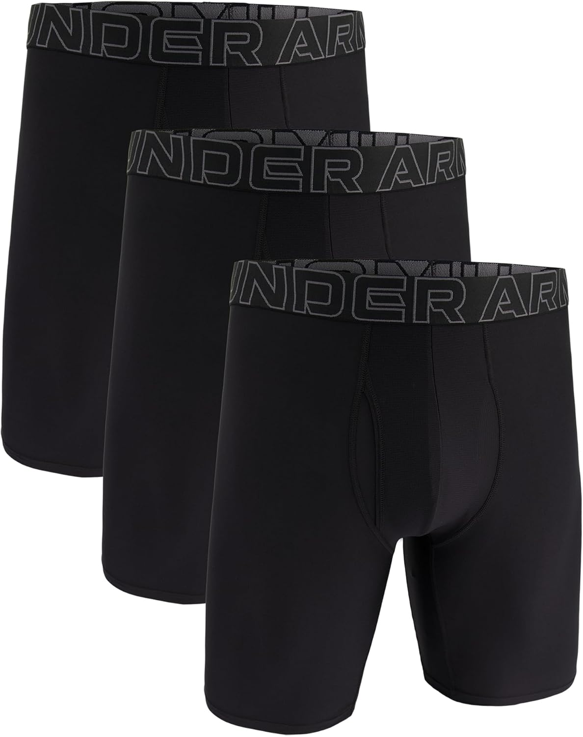 Under Armour 3-Pack Performance Tech Solid 9" Boxer Briefs Black 2XL