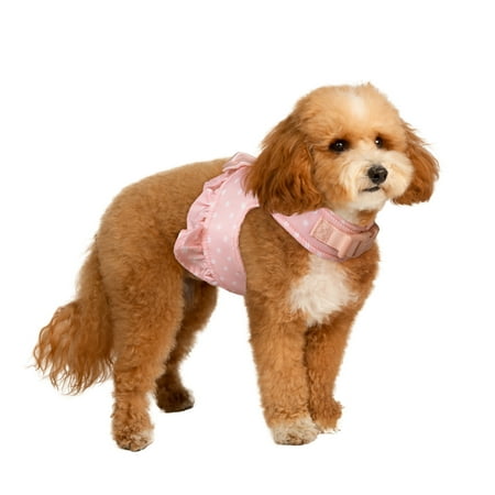 Christian Siriano, Dog Harness, Polka Dot Dog Harness Dress, Pink ,XS