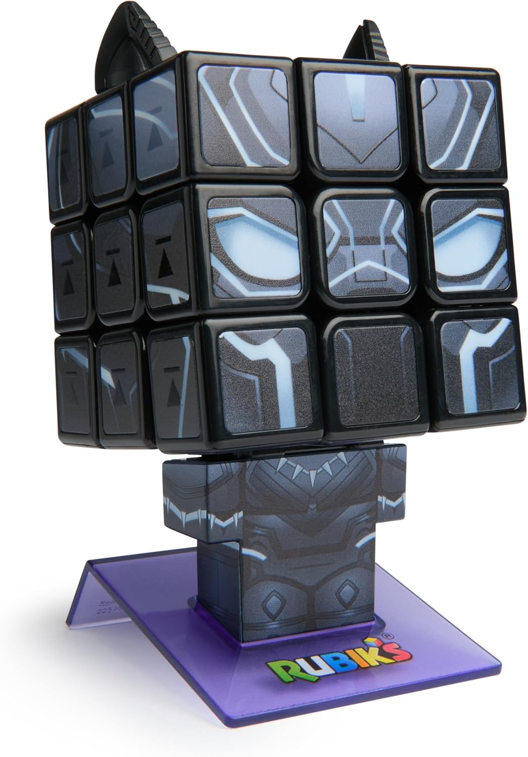 Rubik’s Cube, Black Panther Cuber, Marvel Collectible Fidget Toy & Desk Decor, Classic Color-Matching Puzzle, Problem-Solving Brain Teaser for Fans of Marvel Rivals & Action Movies, for Ages 8 & Up