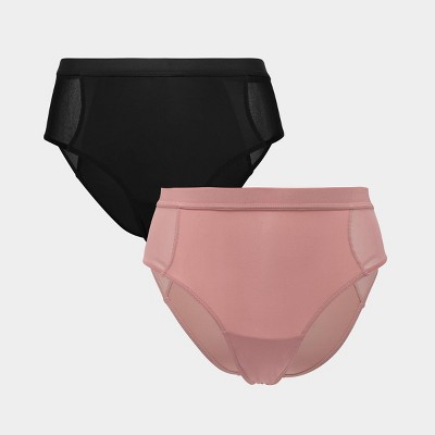 Parade Women's 2pk High Rise Briefs - Eightball/Hot Honey XS: Lightweight Knit, Cotton Gusset