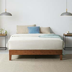 12" Zinus Wen Deluxe Bamboo Platform Bed (Queen, Cherry) $43 + Free S&H
