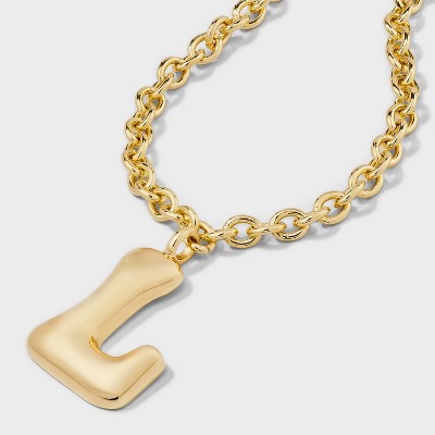 SUGARFIX by BaubleBar Bubble Initial Necklace - Gold L