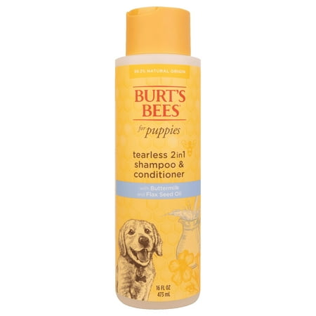 Burt's Bees Natural Pet Care Tearless 2 -1 Dog Puppy Shampoo Conditioner Buttermilk and Linseed Oil