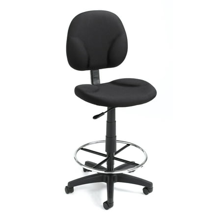 Boss Office Products Black Fabric Drafting Stools W/Footring