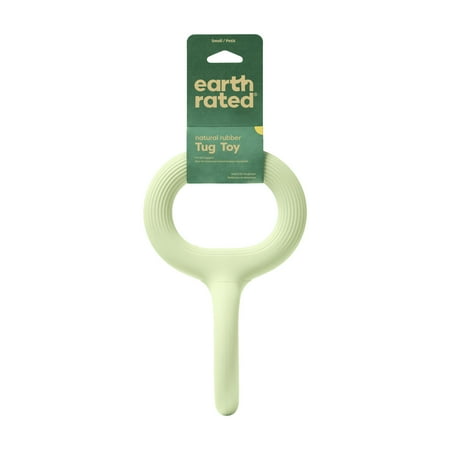Earth Rated Tug of War Toy for Dogs and Puppies, Interactive Dog Pull Toys, Ergonomic Grip, Natural Rubber, Small, Green