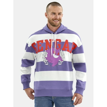 Pokemon Mens and Big Mens Gengar Athletics Fleece Hoodie, Sizes S-3XL