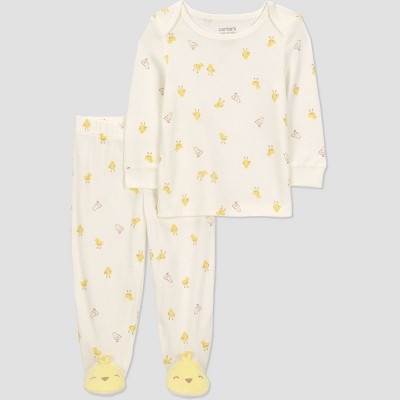 Carter's Just One you® Baby 2pc Easter Chicks Footed Set - Ivory/Yellow 6M
