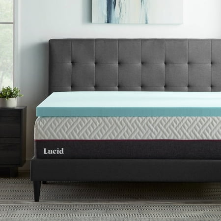 Lucid 3" Cooling Gel with Aloe Plush Memory Foam Mattress Topper, Twin
