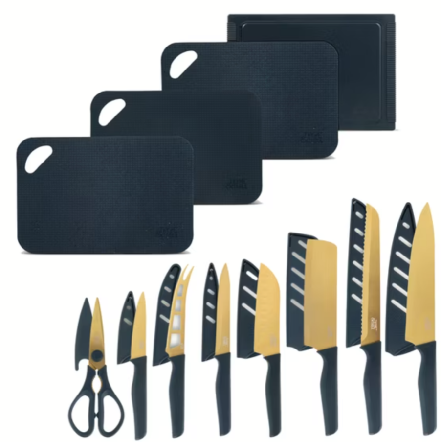 20-Piece Thyme & Table Stainless Steel Knife and Cutting Board Set Walmart