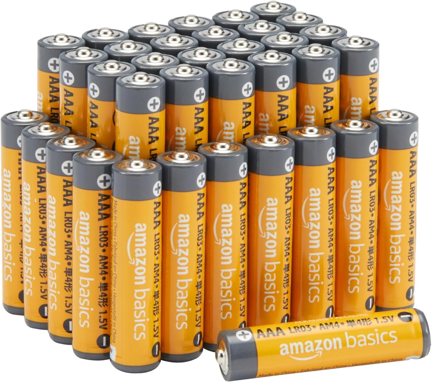 36-Count Amazon Basics AAA 1.5V Alkaline Batteries Amazon