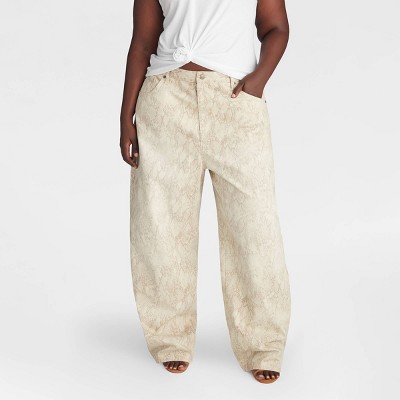 KBB by KAHLANA Women's Mid-Rise Barrel Leg 'The Kahlana Jean' - Gray Snakeskin 17