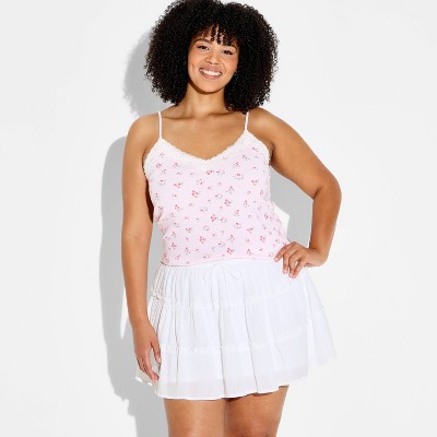 Women's Tiered Mini Skort - Wild Fable™ White 2X