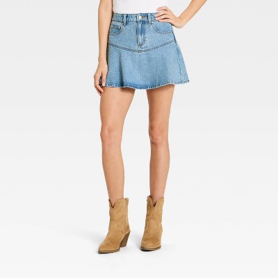 Women's Flouncy Mini Skirt - Universal Thread™ Medium Wash 6