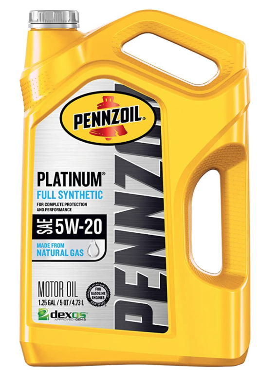5-Qt Pennzoil Platinum 5W-20 Full Synthetic Motor Oil Amazon