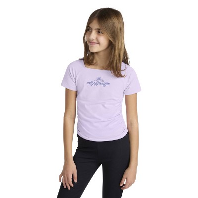 Converse® Girls' Short Sleeve Ruched T-Shirt - Lavender L