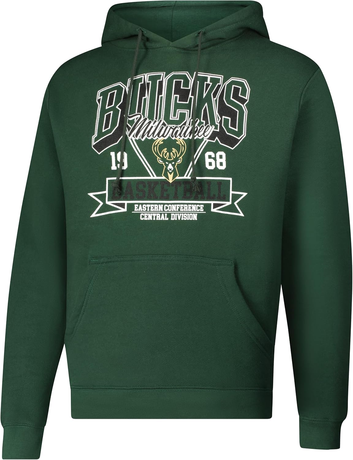 Ultra Game Men's NBA Official Super Soft Ace Hoodie Sweatshirt, Milwaukee Bucks, Team Color, Large