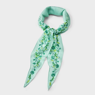 Cotton Triangle Scarf Floral Detail - Universal Thread™ Green
