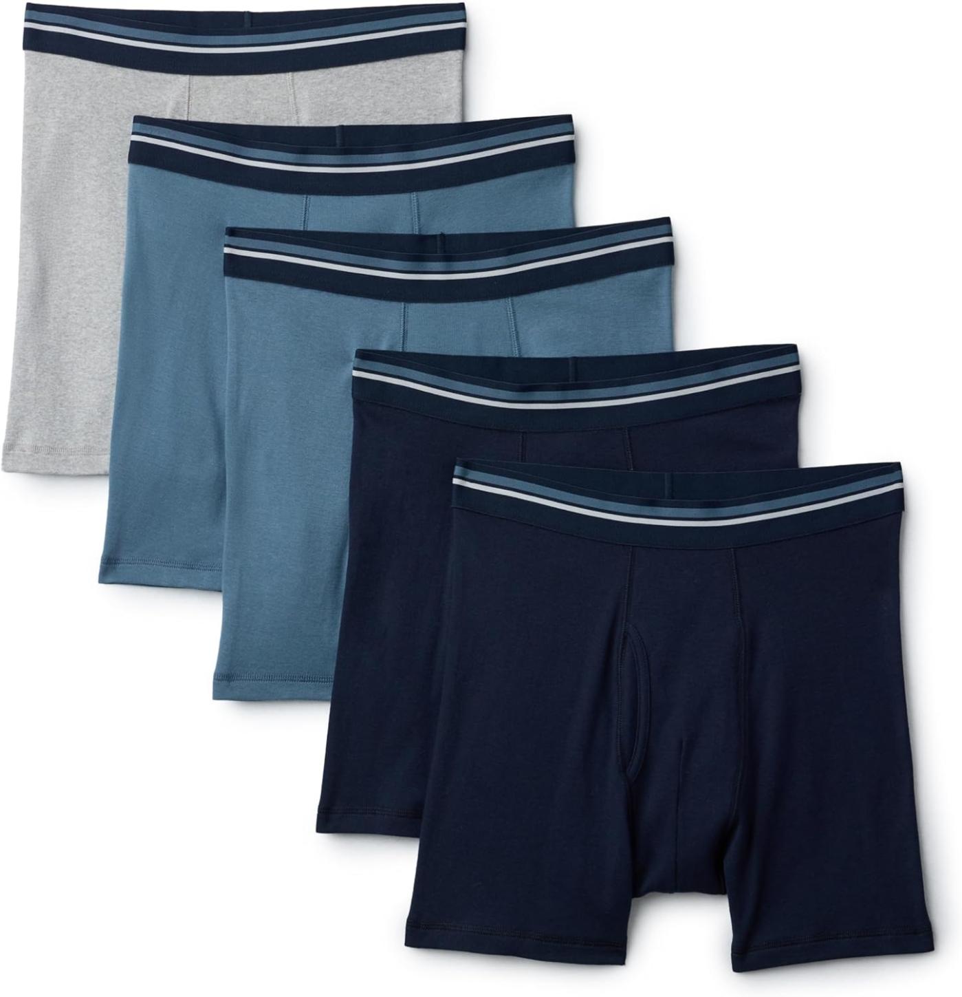 5-Pack Amazon Essentials Men's Breathable Cotton Underwear Boxer Briefs Amazon