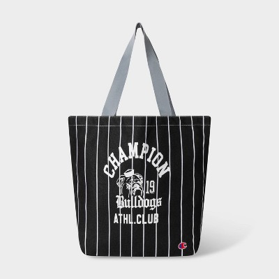 Champion Handbag Unstructured Shopper Tote Bag - Black Vertical Stripe