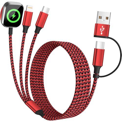 Firsting 5' 3-in-1 Travel Charging Cable w/ Apple Watch Charger Amazon