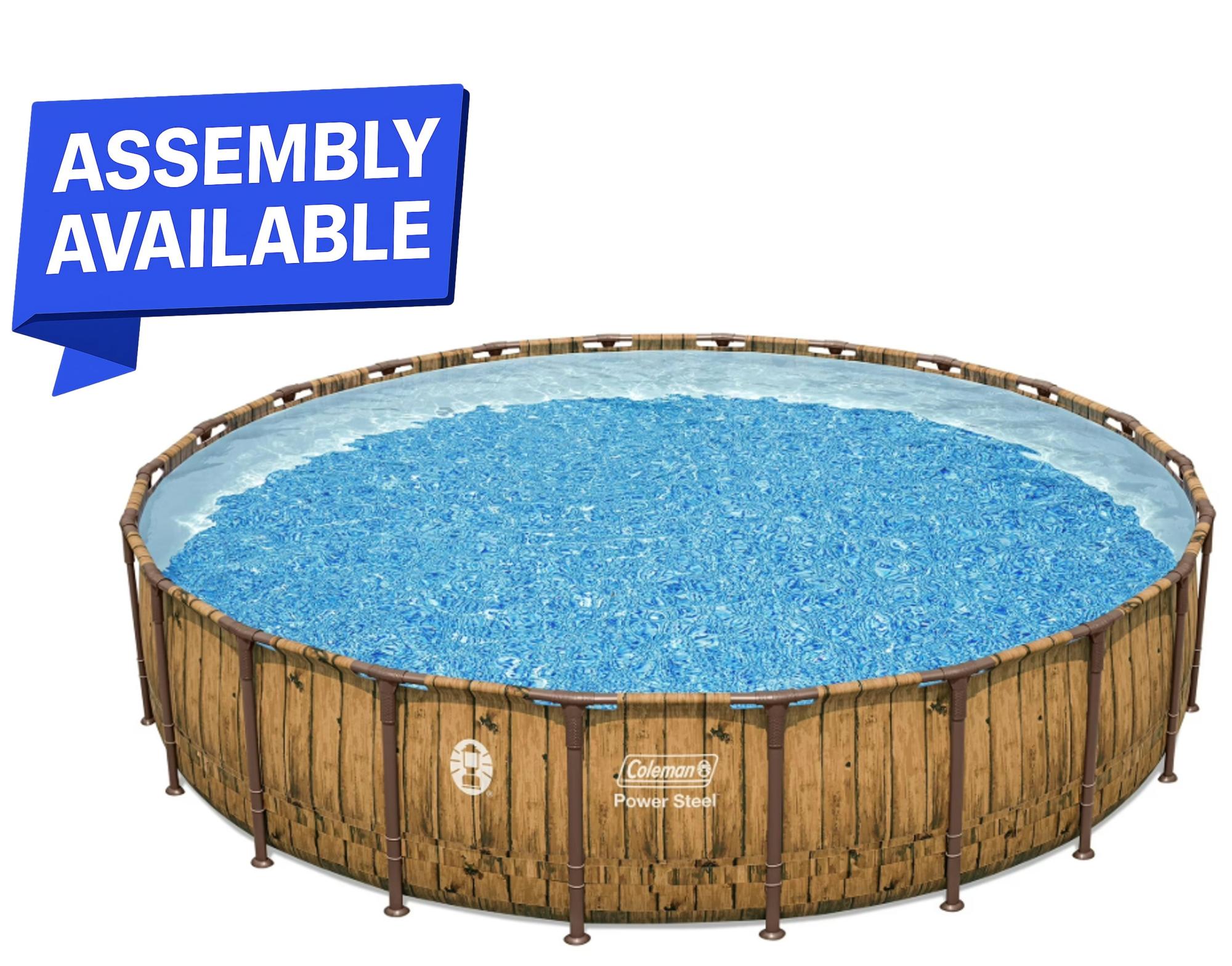 Coleman Power Steel 22' x 52" Round Metal Frame Above Ground Pool Set Walmart