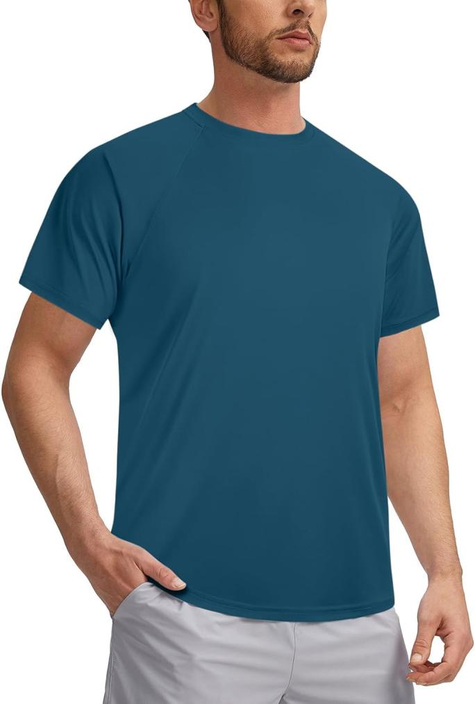 3rd Hill Men's Short Sleeve UPF 50+ Rash Guard Shirt Amazon