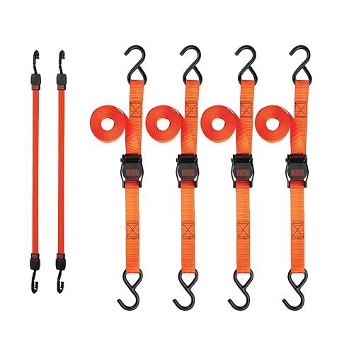 6-Piece BLACK+DECKER 24" Cambuckle Tie-Down and Bungee Strap Kit Tools.woot!
