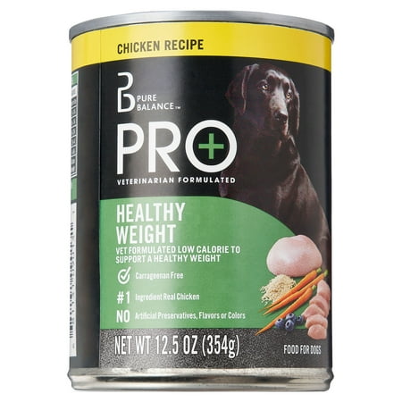 Pure Balance Pro+ Chicken Recipe Wet Dog Food for Healthy Weight, 12.5 oz Can