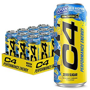 12-Pk 16-Oz C4 Performance Zero Sugar Energy Drink (Jolly Rancher Blue Raspberry) $15.40 w/ S&S