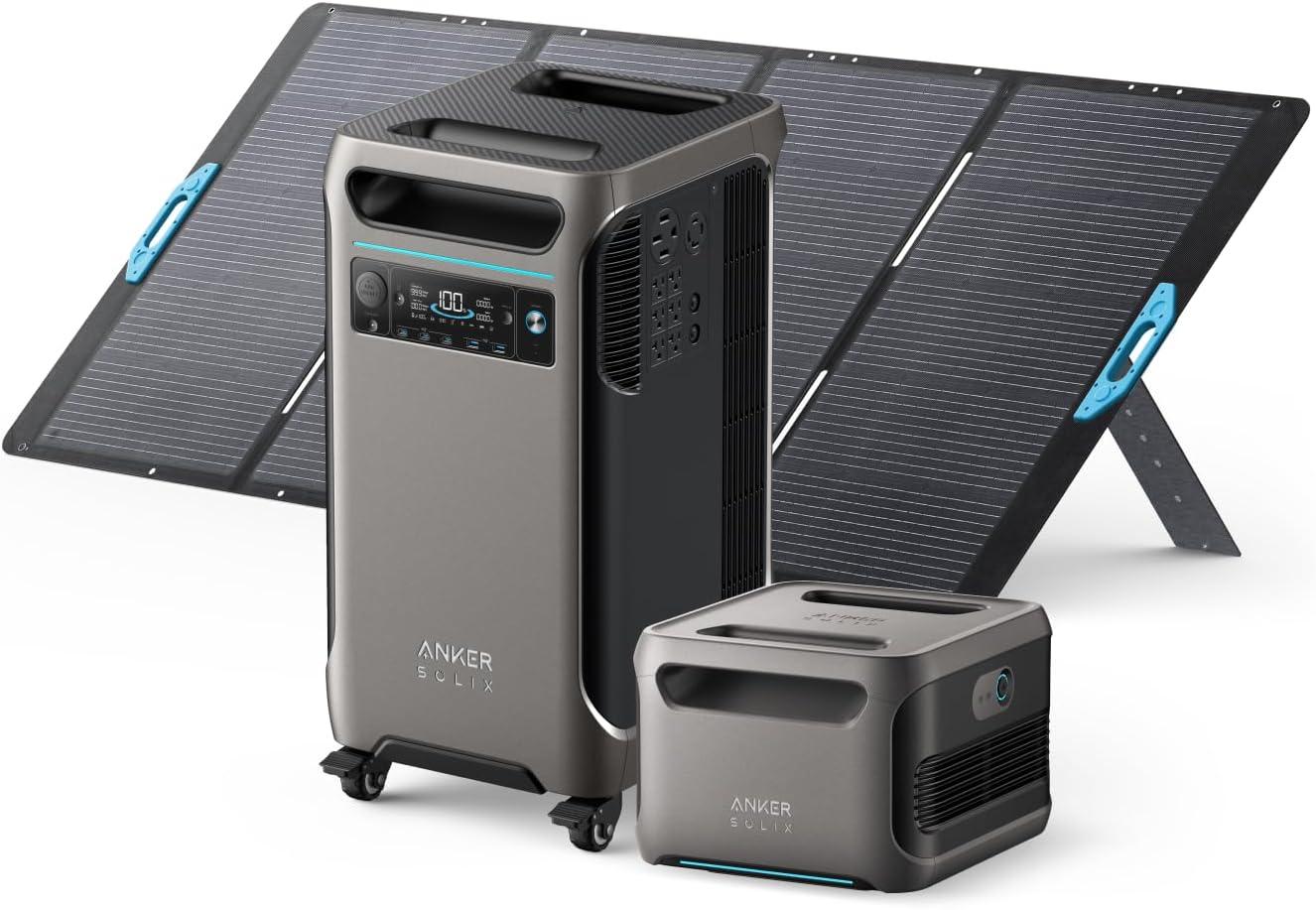 Anker SOLIX F3800 Portable Power Station w/ Expansion Battery, 400W Solar Panel Amazon