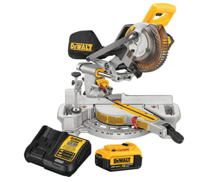 DEWALT 20V MAX Li-Ion Cordless 7-1/4" Miter Saw w/ Battery & Charger Lowe's