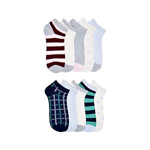 10-Pk Women's No Boundaries Low Cut Socks in 4-10 Size (various styles) From $3.10 + Free Pickup