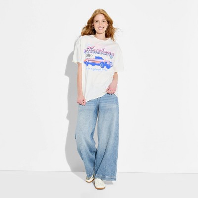 Women's Ford Mustang OS Short Sleeve Graphic T-Shirt - White L