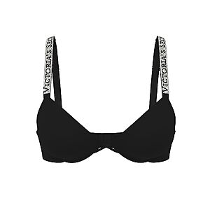 Victoria's Secret Women's Logo Shine Strap Push-Up Bra (Black or Red, Limited Sizes) $18.75
