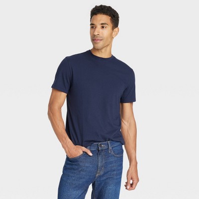 Men's Every Wear Short Sleeve T-Shirt - Goodfellow & Co™ Xavier Navy L: Crew Neck