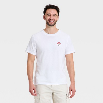 Men's Short Sleeve Every Wear Plus Crewneck T-Shirt - Goodfellow & Co™ White Floral Print L