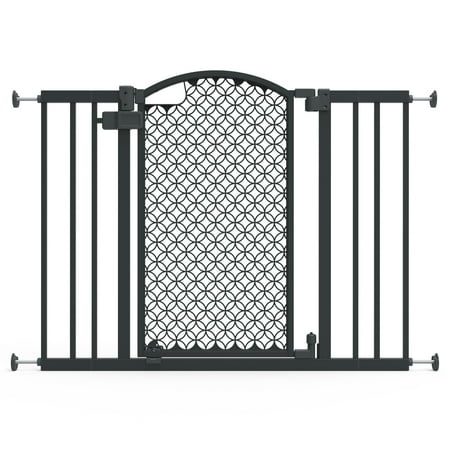 Ingenuity Modern Home Walk-Thru Safety Pet and Baby Gate, Grey, Openings from 28-42" Wide, 30' Tall