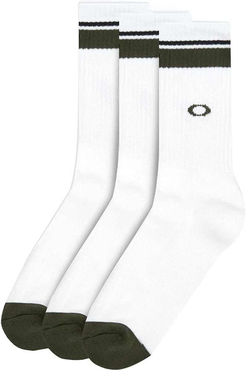 Oakley mens (3 Pcs) ESSENTIAL SOCKS 3 PCS , White, Large US