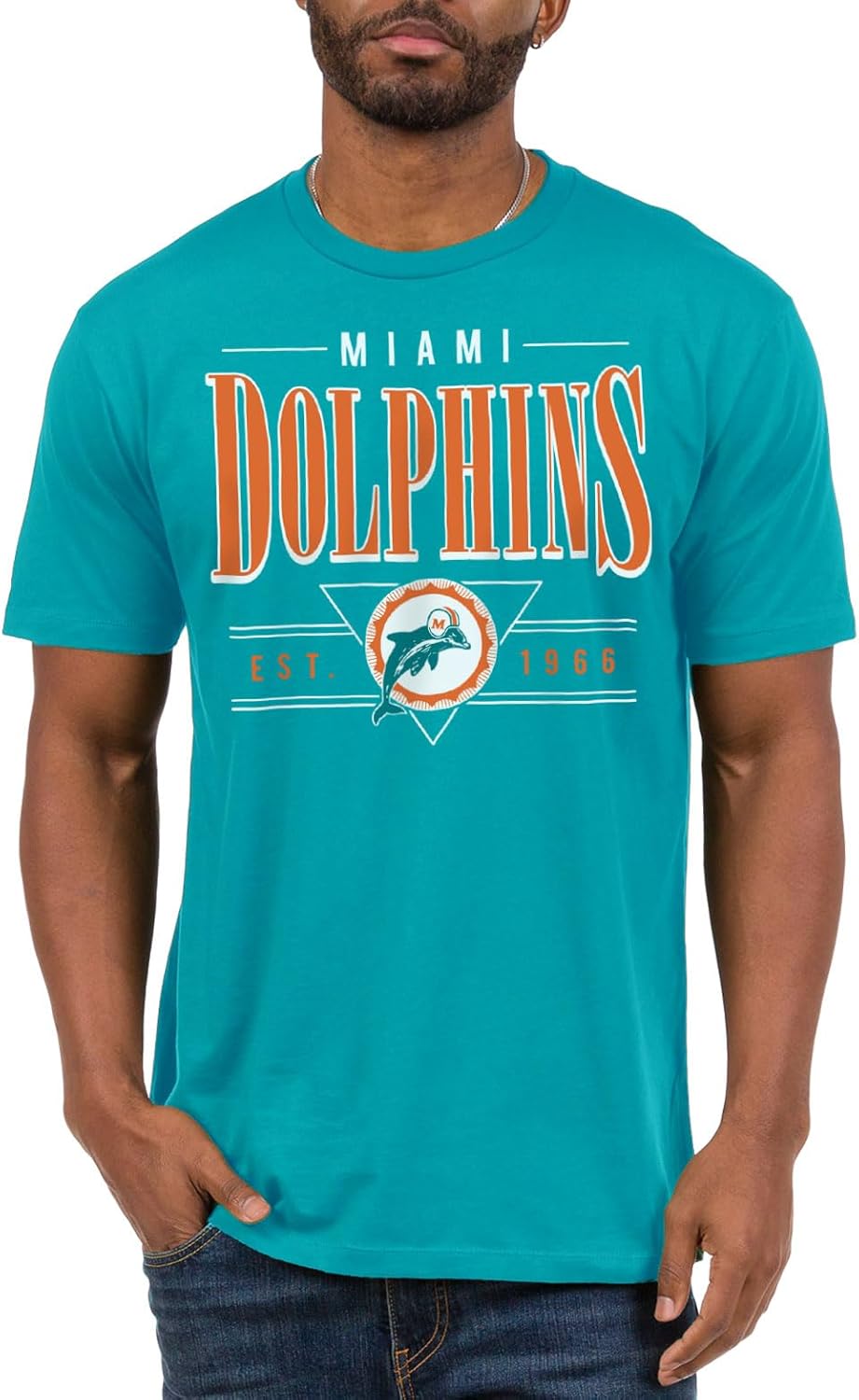 Miami Dolphins NFL Established Retro - Adult Short Sleeve Fan T-Shirt for Men & Women