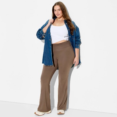 Women's ButterBliss High-Waisted Flare Leggings - Wild Fable™ Espresso 3X