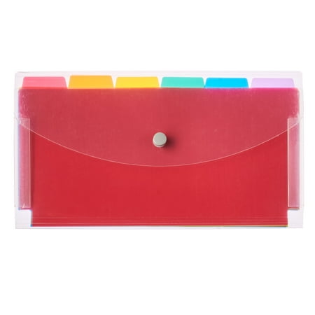 Pen+Gear Coupon Size 7 Pocket Expanding File, Clear with Rainbow Pocket,Assembled Product Heigt 5.7"