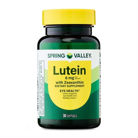 Spring Valley Lutein with Zeaxanthin Dietary Supplement Softgels for Vision & Eye Health, 6 mg, 30 Count